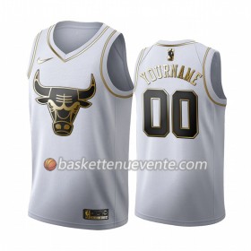 Maillot Basket Chicago Bulls Personnalisé 2019-20 Nike Blanc Golden Edition Swingman - Homme